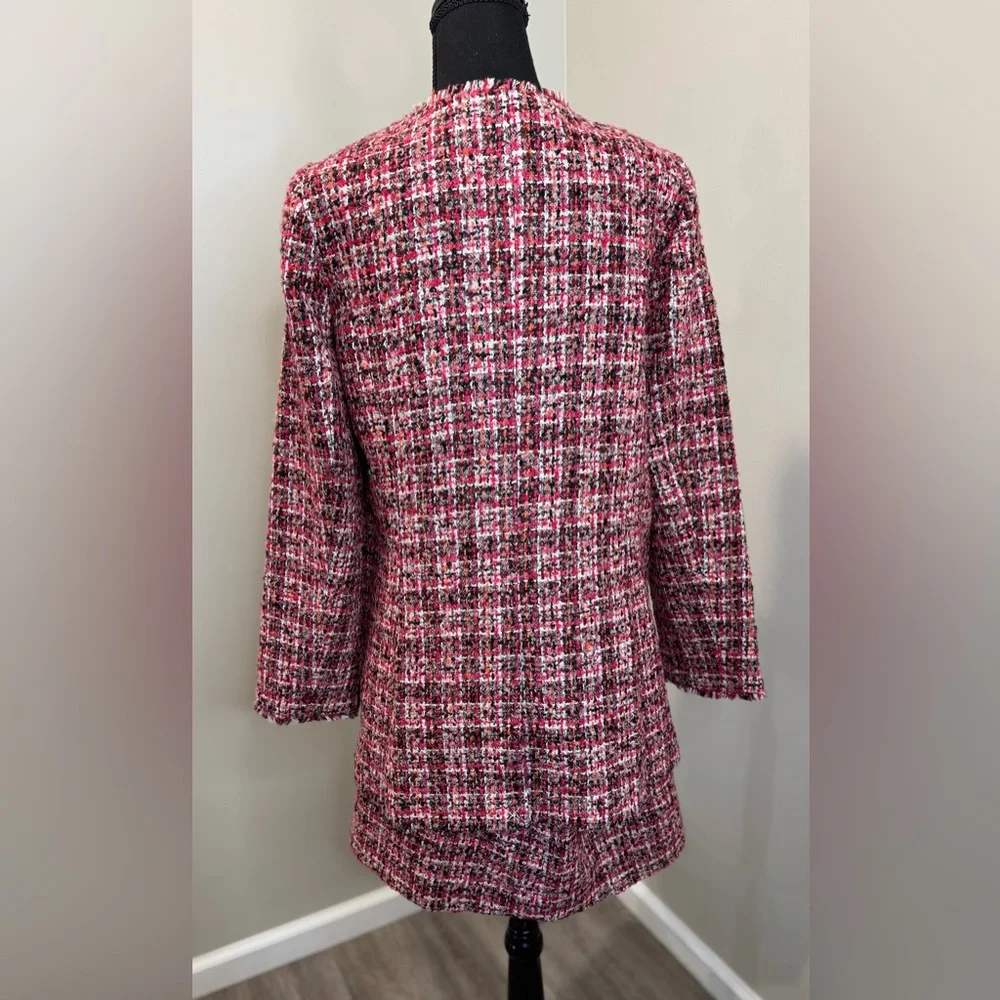 Talbots Tweed Jacket‎ Skirt Set Pink Boucle Preppy Chic Size 6 NEW WITH TAGS